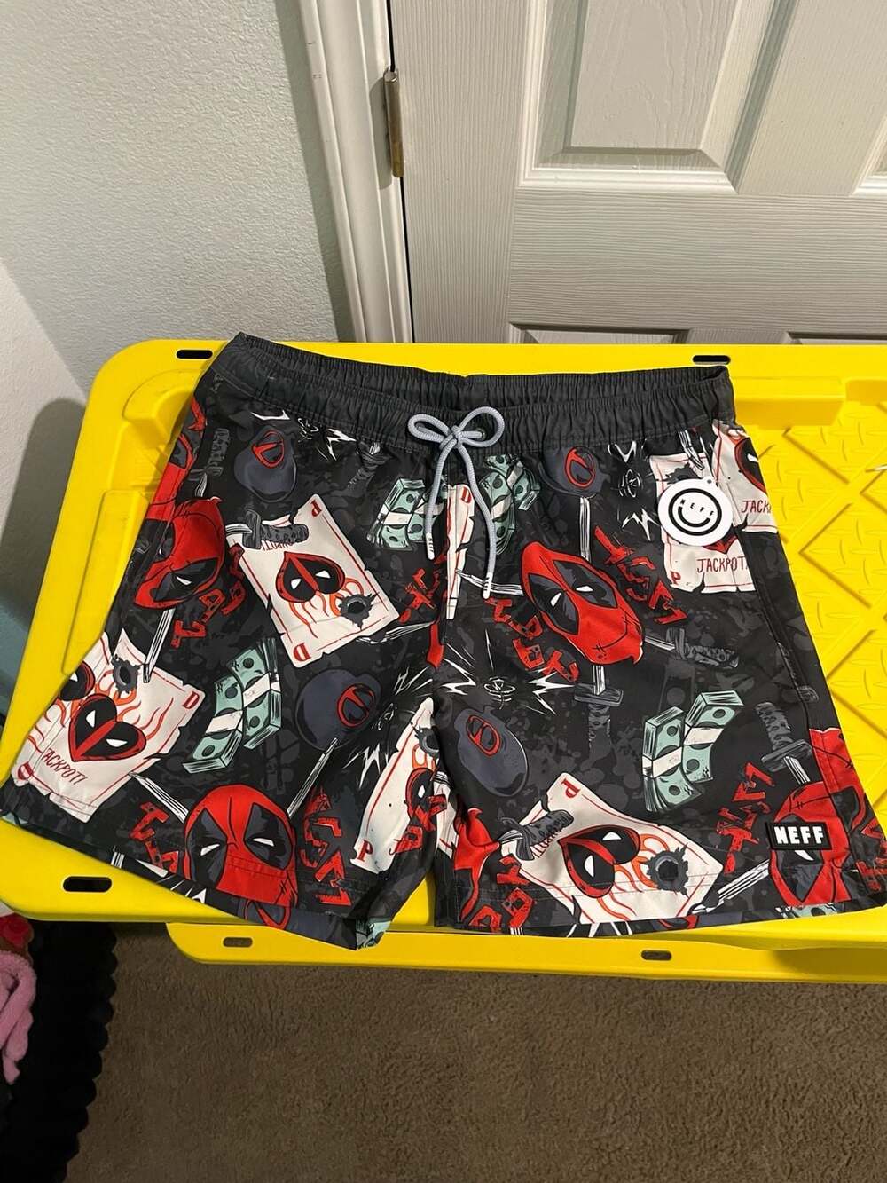 Neff x Marvel Deadpool Jackpot Print Swim Trunks XL